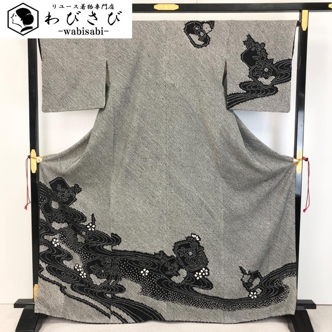 付下げ 総絞り 疋田絞り 流水 花模様 ガード加工 トールサイズ K-5324