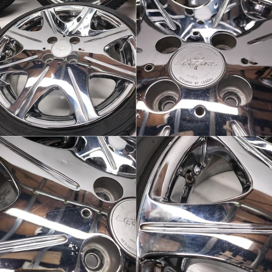 ◆本州 四国は ◆ 訳アリ ノーマル x ホイール 4本 165 45R16 16x5.5J LEGZAS 4H -100 軽のインチアップに