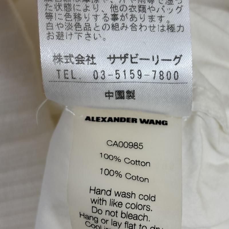 ティーバイ アレキサンダーワン 81-158-10-011280 半袖 カットオフ プルオーバー シャツ 白 ホワイト 2 10140105 10140105 T BY ALEXANDER WANG ティーバイ アレキサンダーワン シャツ