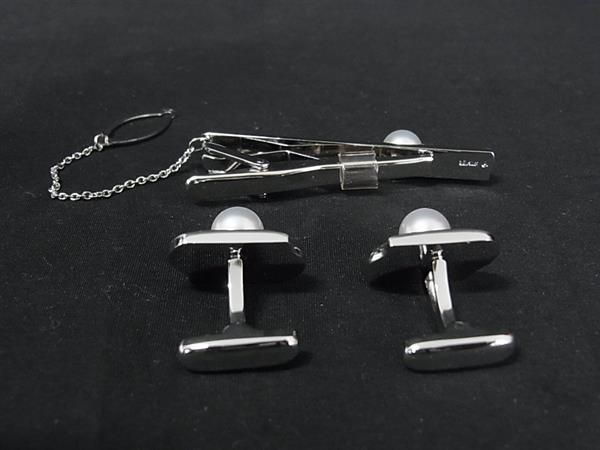【未使用品】TASAKI 本真珠　ネクタイピン　カフリンクス　silver刻印 Yahoo!オークション -「ネクタイピン」(田崎真珠) (ブランド