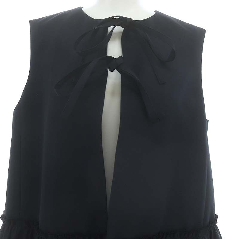 エムプルミエ M-Premier 23AW グログランオープンリボンペプラムジレ 