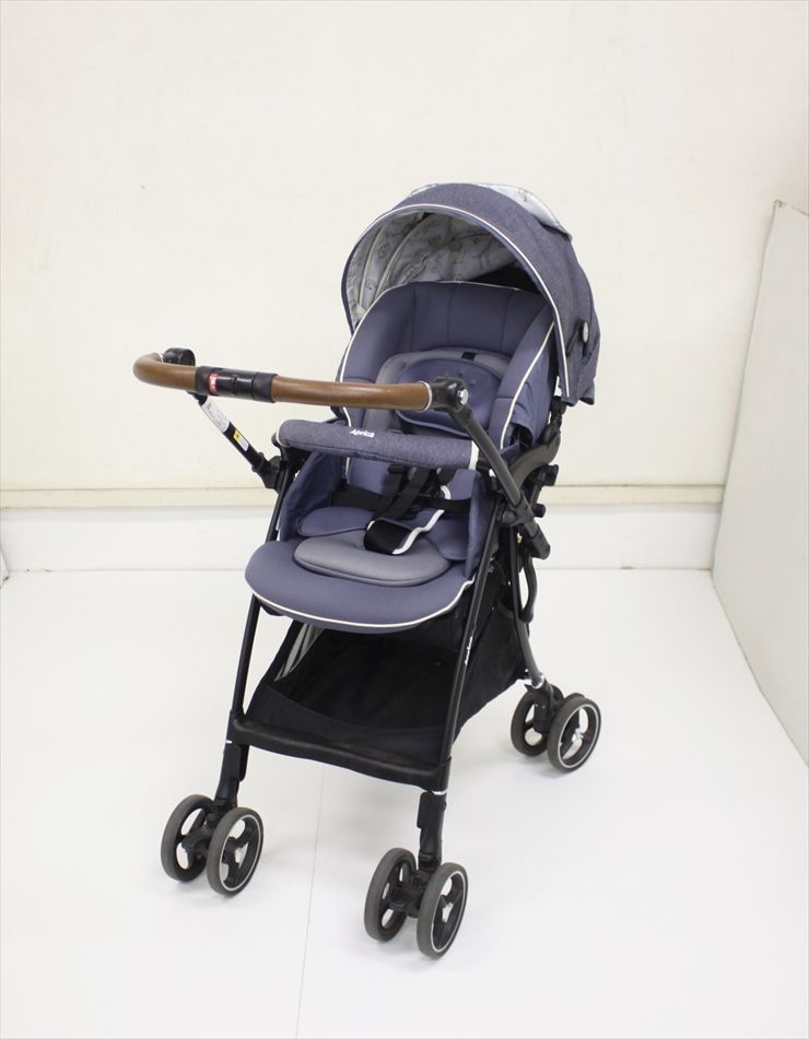 ラクーナ ビッテ クッション アニマーレ ブルーアットル BL 2107606 アップリカ製ベビーカー 生後1ヶ月～ クリーニング済み B474502