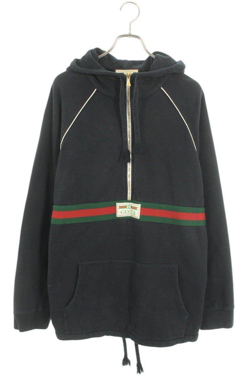 グッチ 645320 XJDAK ハーフジップロゴワッペンパーカー メンズ XXL  
