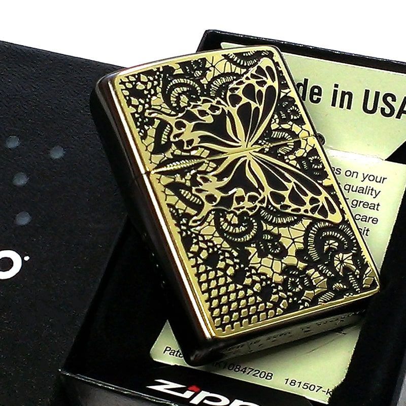 ZIPPO セクシーメタル 裏面蝶 ジッポ ライター 限定シリアルNo.入り 