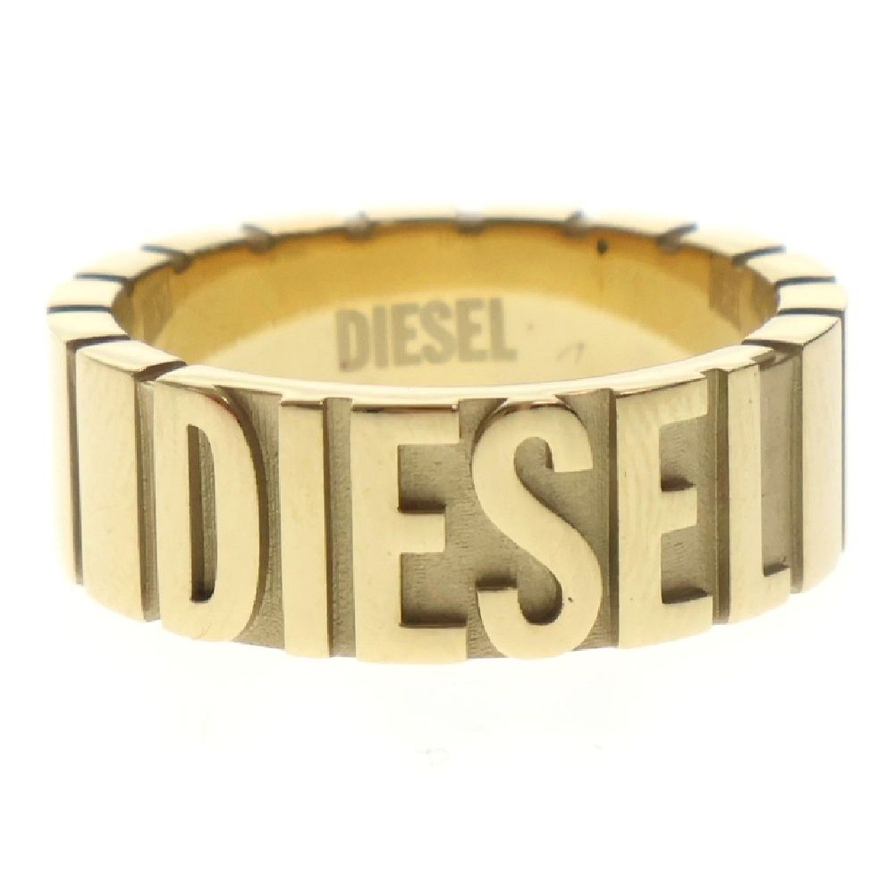 DIESEL ロゴリング ゴールド y2k DIESEL ディーゼル リング メンズ ゴールド ロゴ ブランド 2点セット