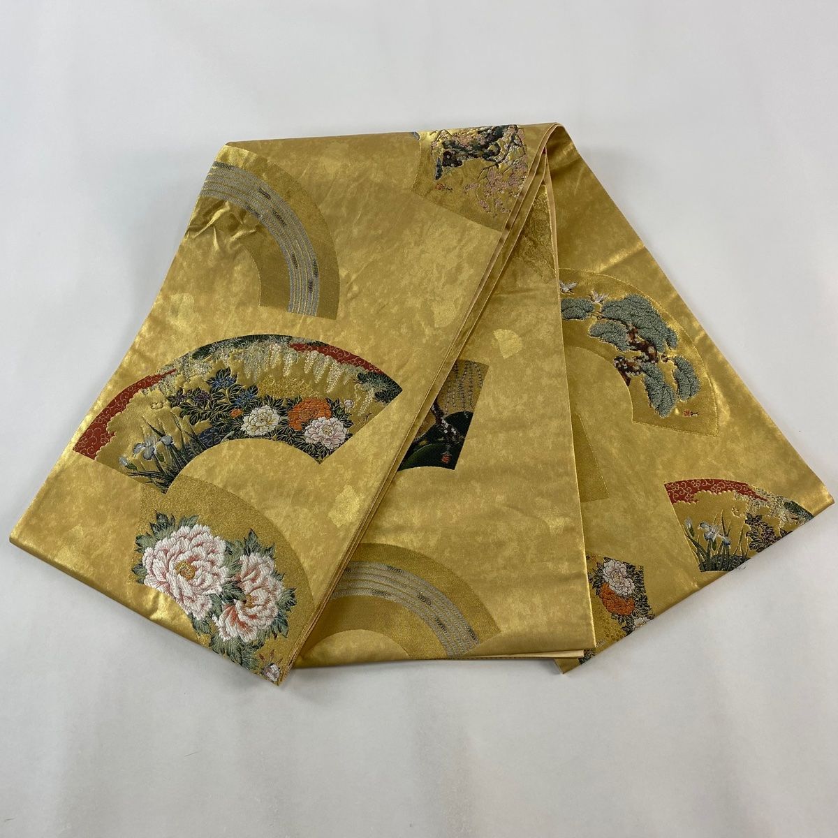 刺繍 袋帯 お太鼓柄 金糸 正絹 楽天市場】袋帯 美品 逸品 華文 花唐草 相良刺繍 金糸 灰緑