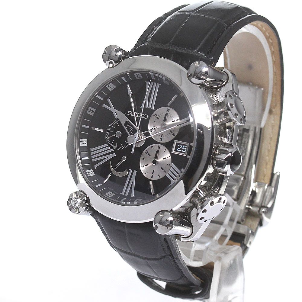 セイコー SEIKO SBLA057/5R86-0AM0 ガランテ クロノグラフ スプリングドライブ メンズ 箱・保証書付き_830780【ev10】 セイコー SEIKO SBLA057/5R86-0AM0 ガランテ クロノグラフ スプリング