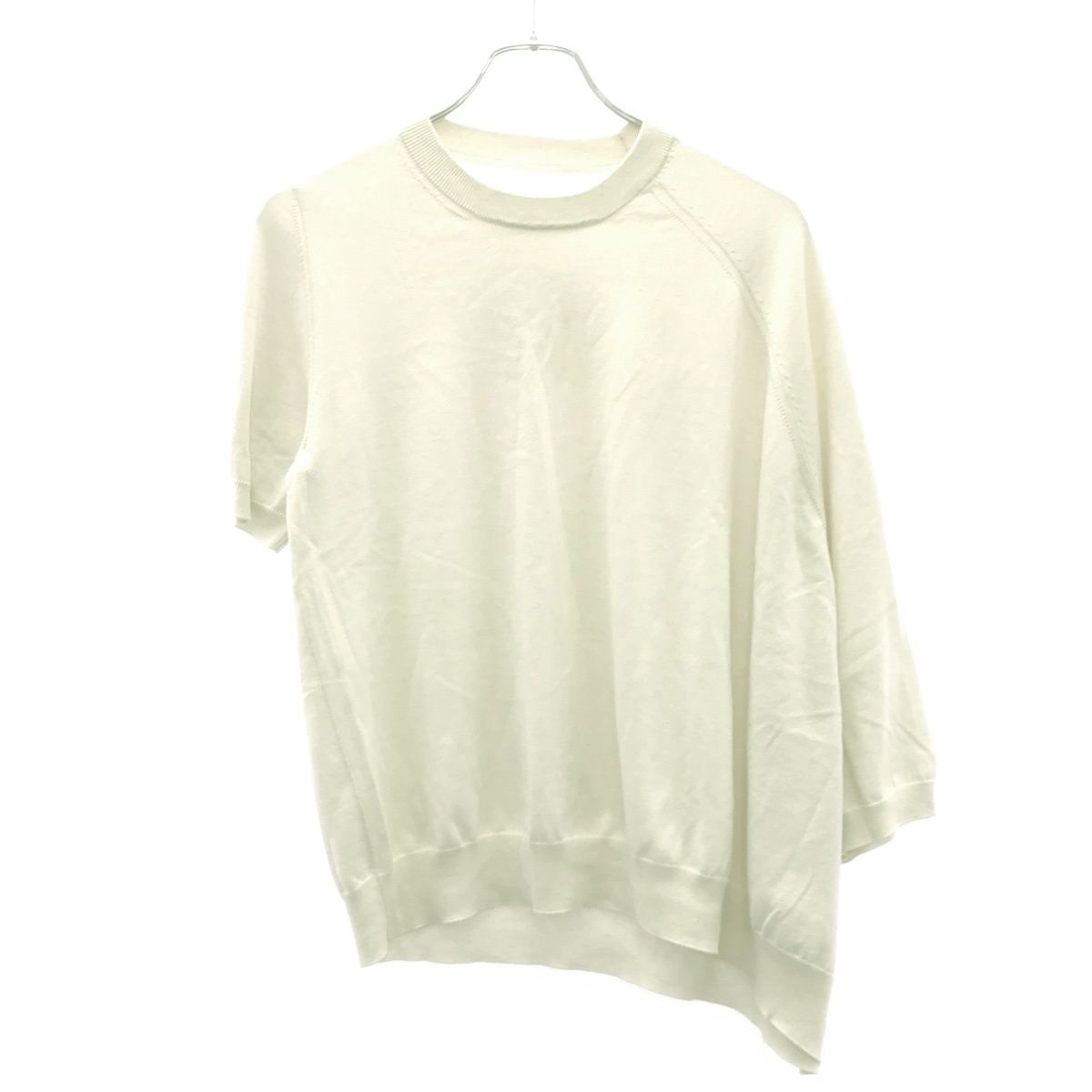 Maison Margiela4 メゾン マルジェラ 20SS アシンメトリックヘムニットセーター S51HA1035 オフホワイト系 S