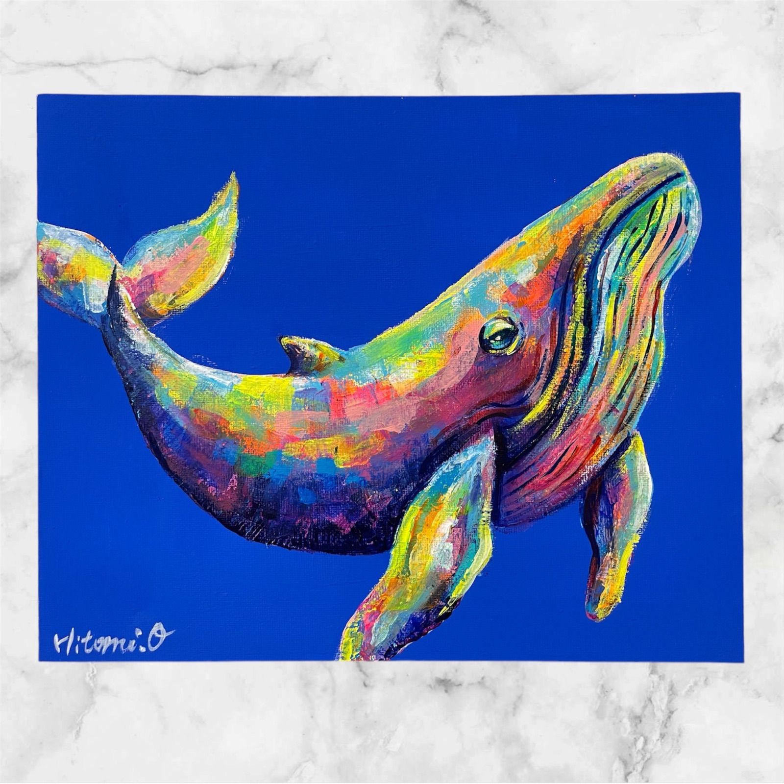 一点物アート】龍神-Ryujin-碧龍【現代アート/絵画】 真作 原画 絵画