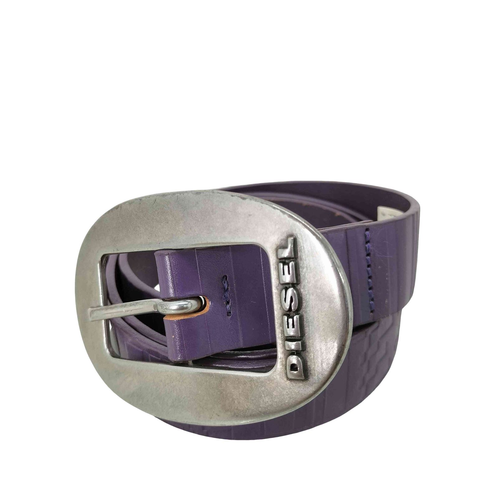 ディーゼル DIESEL イタリア製 ロゴエンボスレザーベルト メンズ 85/34