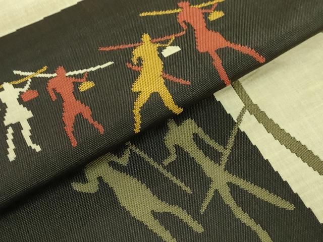 平和屋着物□極上 名門木屋太 今河織物 六通柄袋帯 人獣 逸品