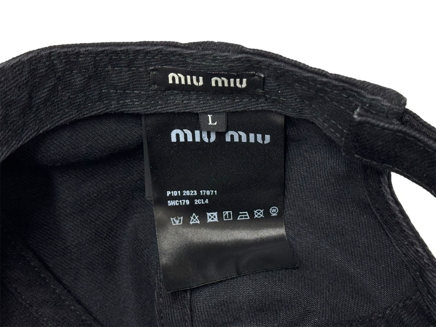 MIUMIU ミュウミュウ デニム ベースボールキャップ ブランドロゴ  