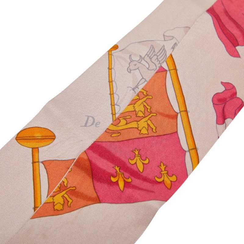 エルメス ツイリー 旗 ピンク マルチ シルク レディース HERMES 1-0231521