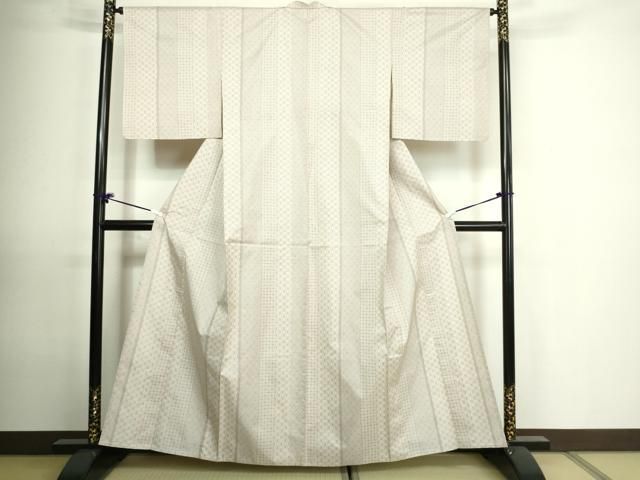 単衣 白大島 総絣 カタス式 花と抽象柄 横絣 白大島 | たまるや七草着物店