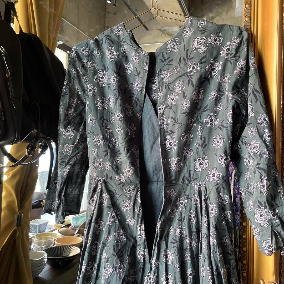 2025年新色！ MARIHA マリハ 花柄 総柄 長袖 ワンピース ドレス ロング お呼ばれ デート オフィスカジュアル 食事会 可愛い お出かけ 上品