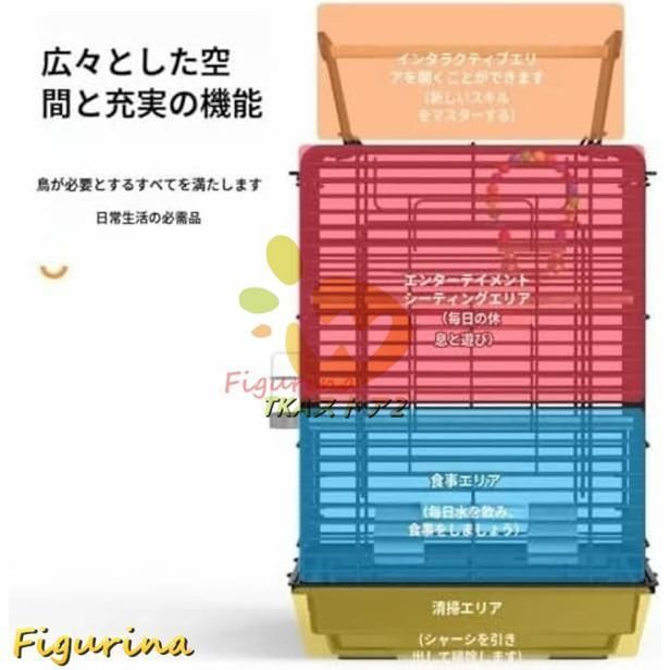 スクエアブラックディープドオウムケージ