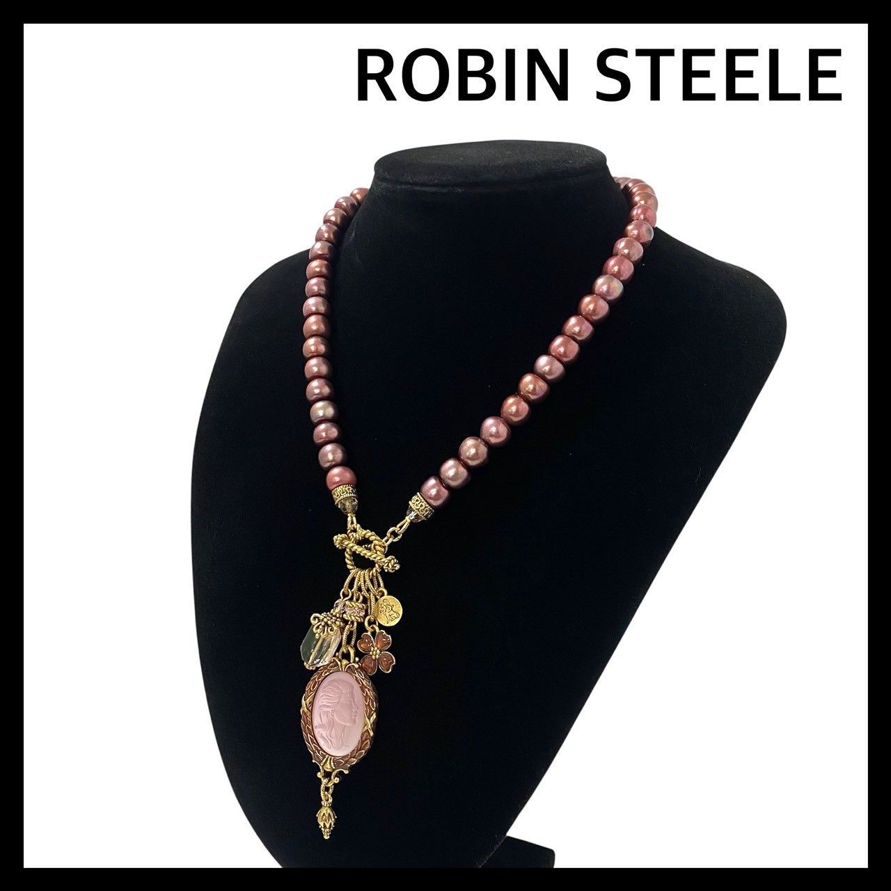Robin steele カメオ 淡水パール ピンクパール パープル ネックレス SU【ROBIN STEELE】淡水パール ネックレス ピンク パープル/紫系
