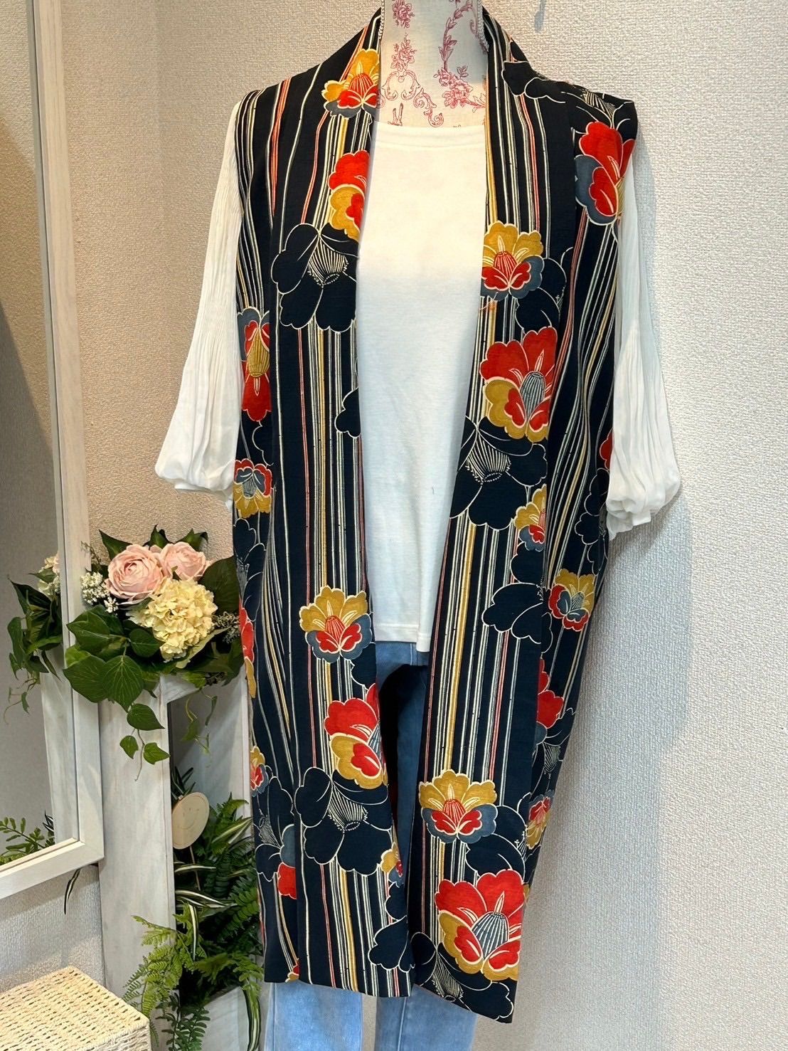 美品 louren ローレン lo231-02 ベスト F コットン他 ジレ