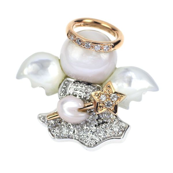 K18YG/K18WG フラワー ダイヤモンド ブローチ 0.10CT 商品情報