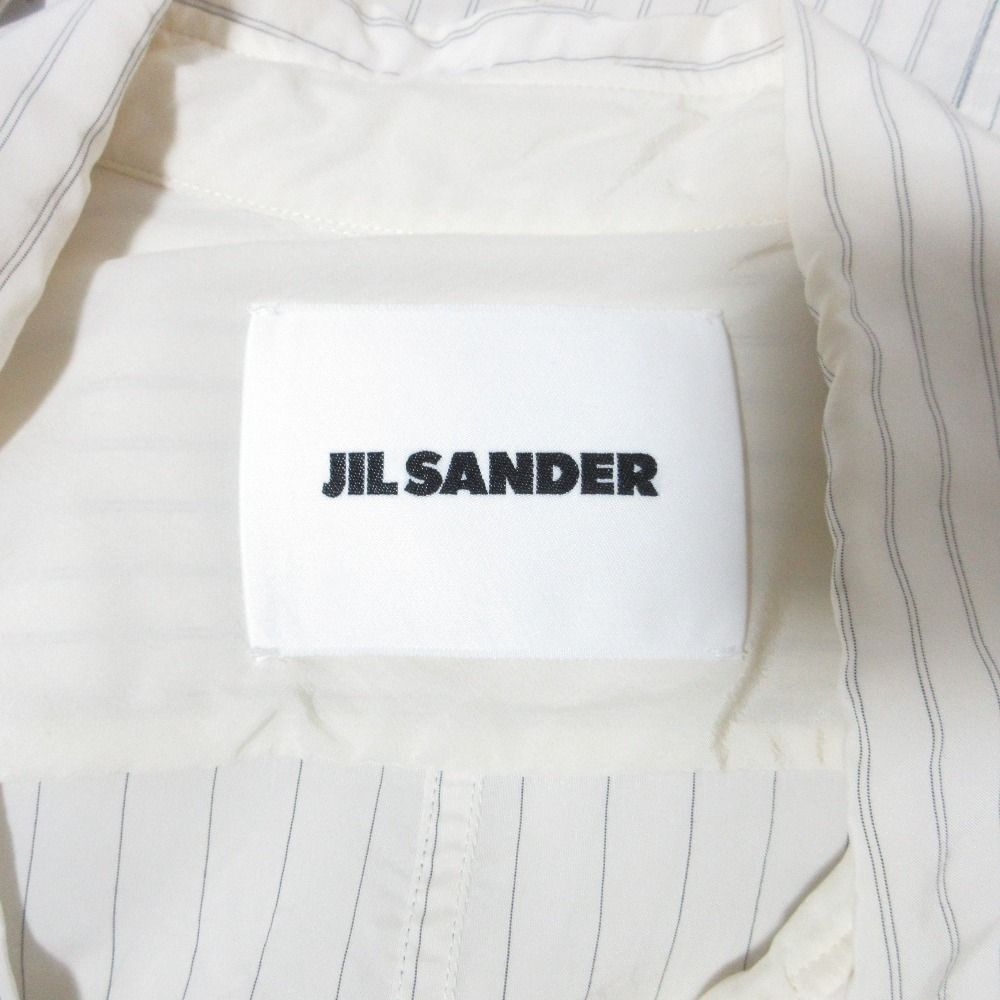美品 JIL SANDER ジルサンダー ストライプ シルクブレンド ロング  