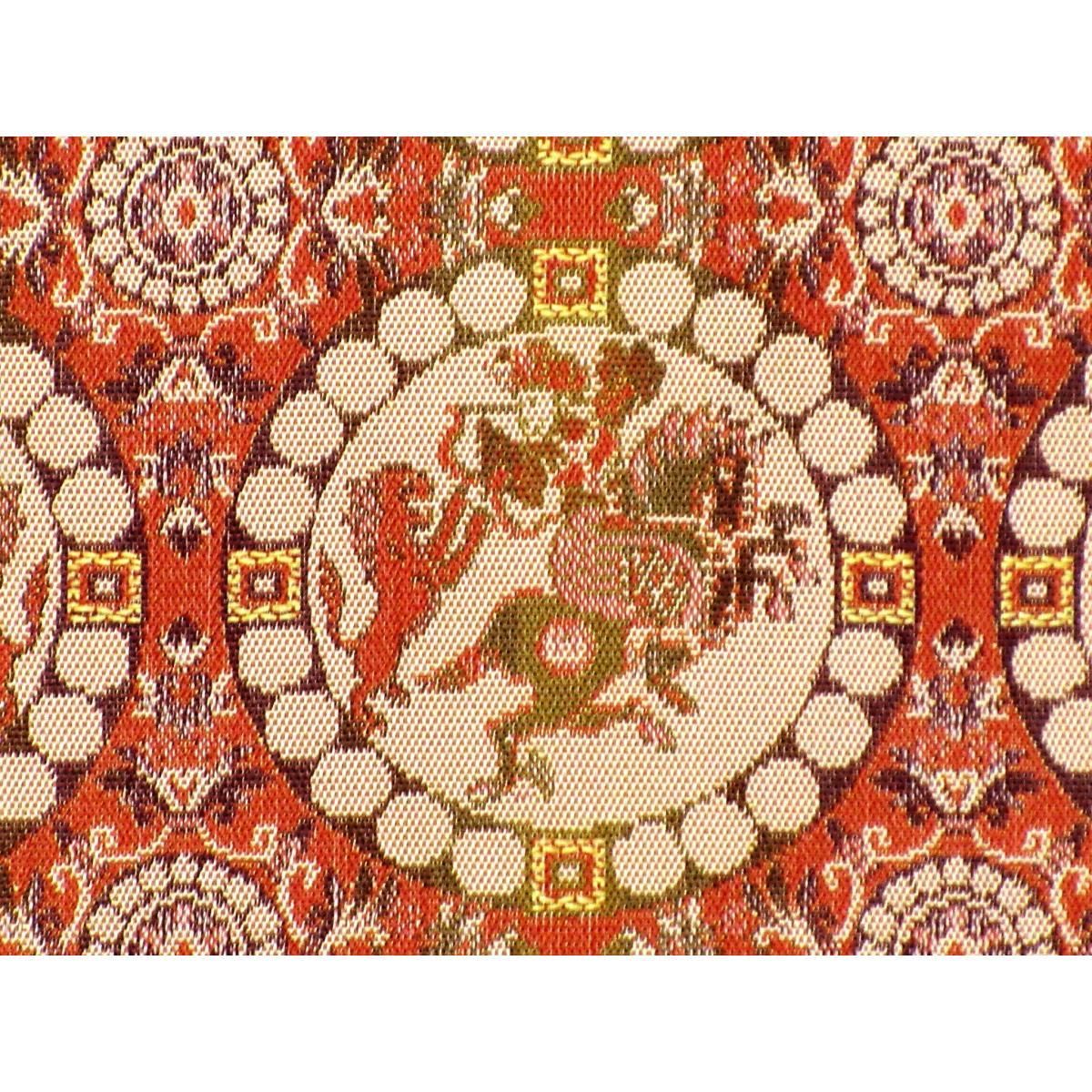 龍村美術織物　たつむら　九寸　開き名古屋帯　獅噛文長斑錦　金糸　正絹 龍村美術織物 たつむら 九寸 開き名古屋帯 獅噛文長斑錦 金糸 正絹