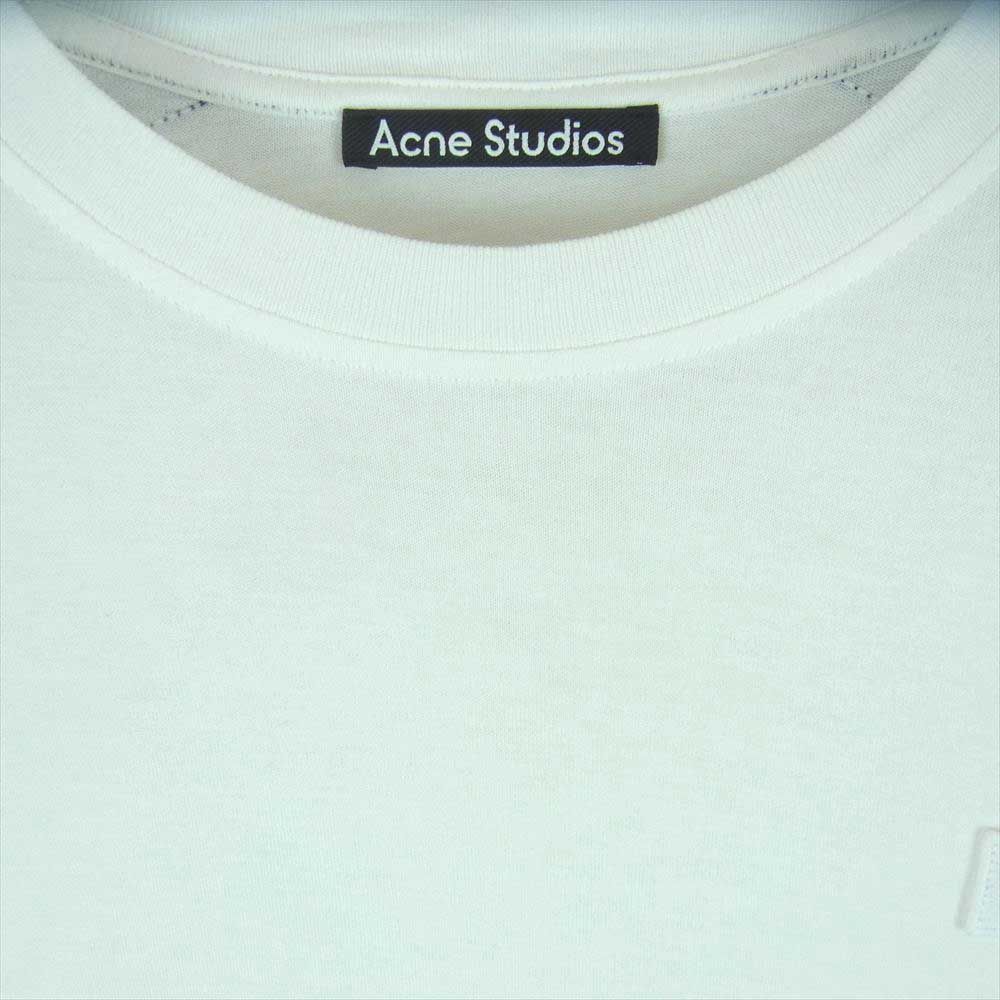 ACNE STUDIOS アクネストゥディオズ FA-UX-TSHI000057 袖テープ フェイス パッチ 長袖 Tシャツ ホワイト系 M【中古】