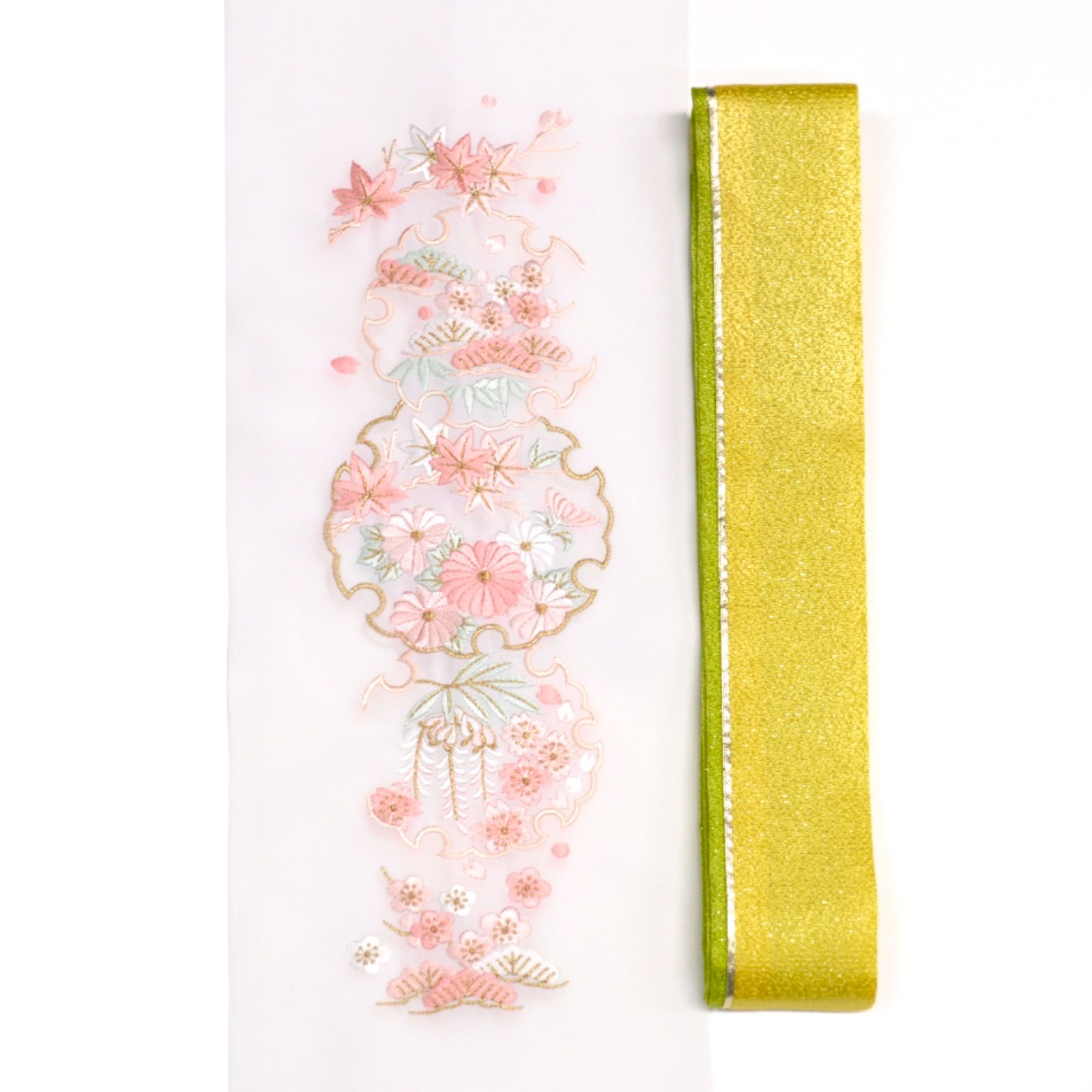 K0891 美品 可憐 金彩加工 正絹 振袖 パールトーン 加工済み K0891 美