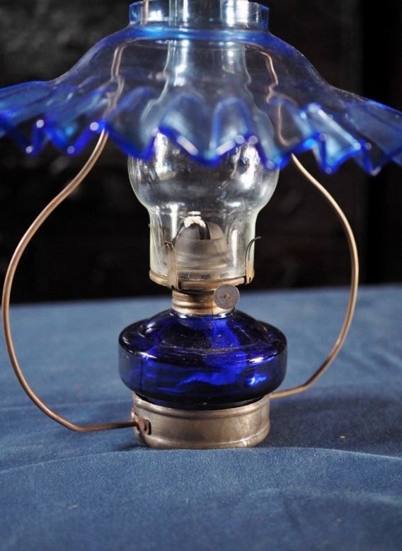 レトロな青いランプ 昭和初期 古録展 品番K23071