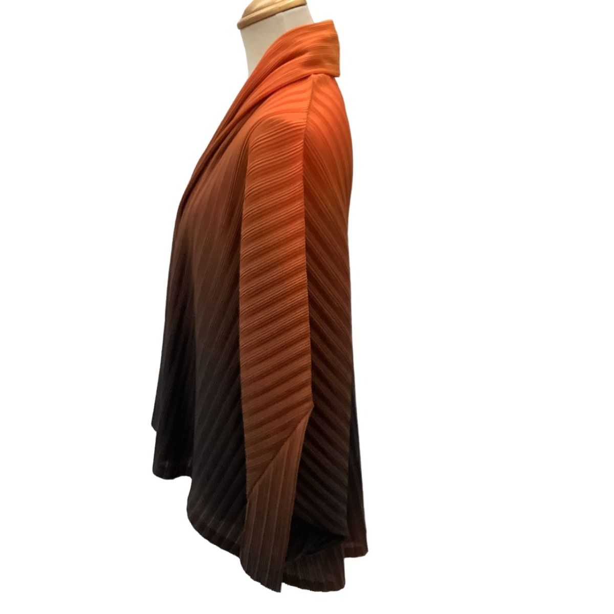 ISSEY MIYAKE イッセイミヤケ PLEATS PLEASE 変形 メッシュ  カーディガン グラデーション グレー×ブラック やや傷や汚れあり ♪♪ISSEY MIYAKE イッセイミヤケ PLEATS PLEASE 変形 メッシュ