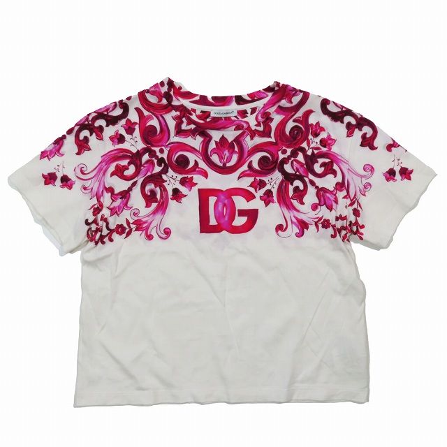 DOLCE＆GABBANA マジョリカプリント クルーネック Tシャツ ドルチェ&ガッバーナ ドルガバ DOLCE&GABBANA マジョリカ ロゴ