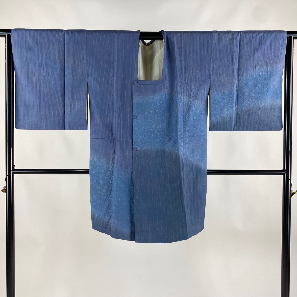 道行 身丈106cm 裄丈64cm M 和装コート ほっとけ 角衿 桜 鱗 ぼかし 青紫 