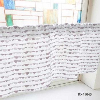 カフェカーテン 半円 800×450mm　紫・41040