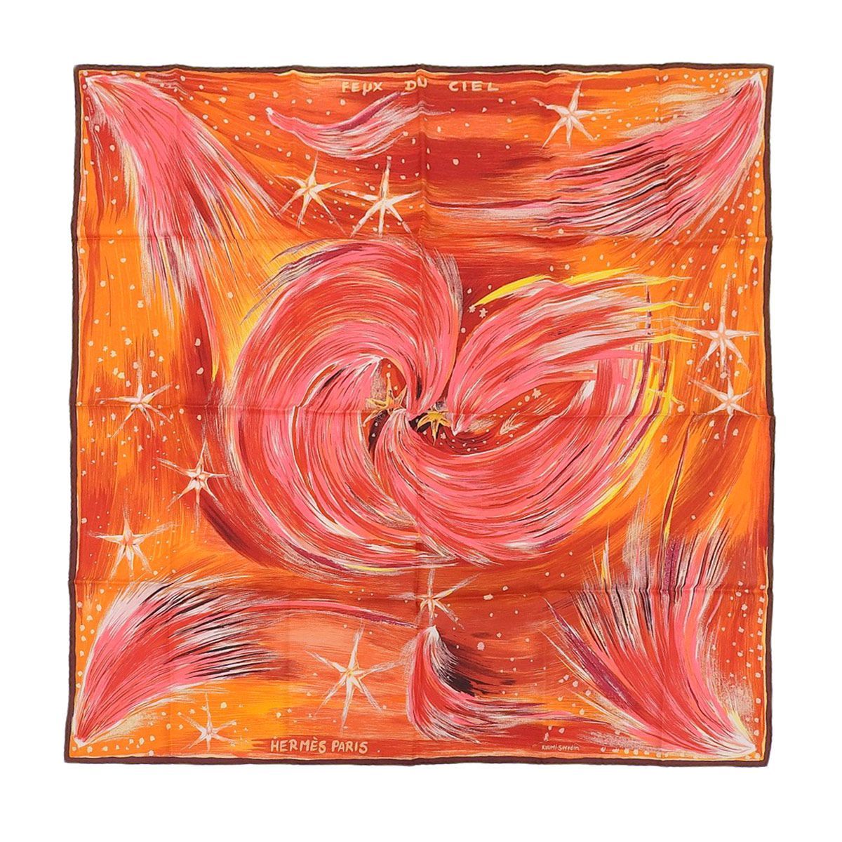【美品】エルメス カレ90 「Feux du Ciel（天の火）」シルクスカーフ HERMES エルメス スカーフ カレ90 