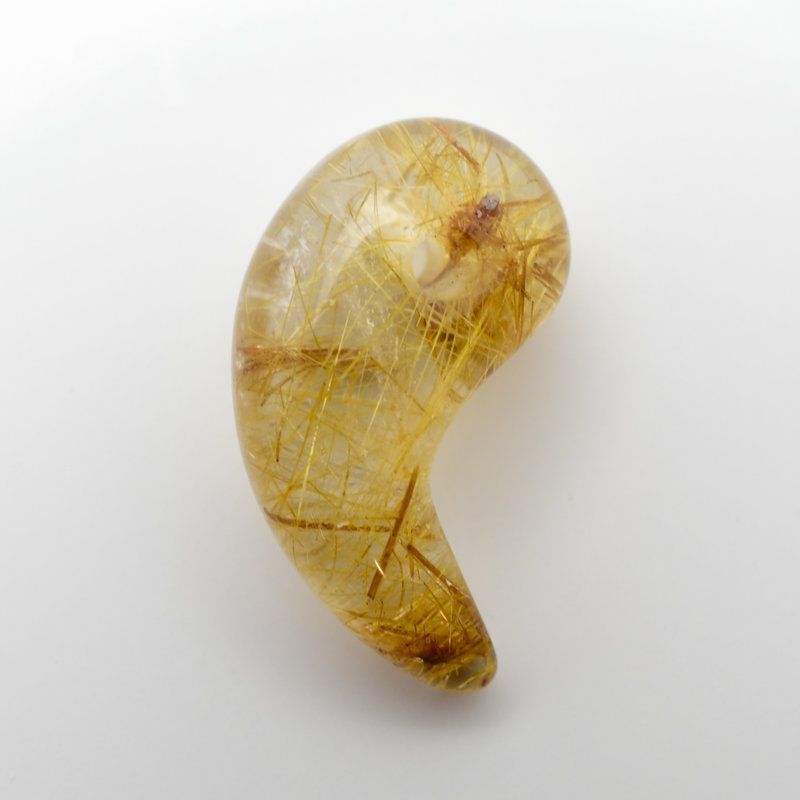 貫く光 高透明度ルチルクォーツ勾玉 人気 勾玉 ゴールド ルチル クォーツ KMr76 お守り効果 力が宿る パワーストーン 勝負運 金運 目標達成 プレゼント 守護石 京海堂 天然石の卸 京の蔵