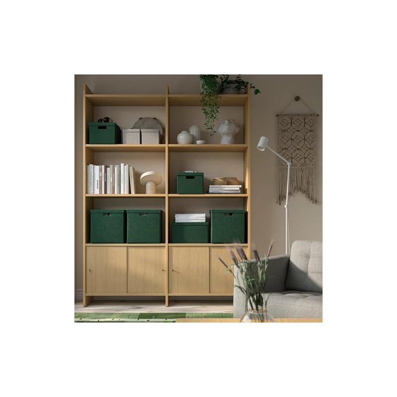 新品】 IKEA イケア 収納ボックス ふた付き ベルベット ダークグリーン