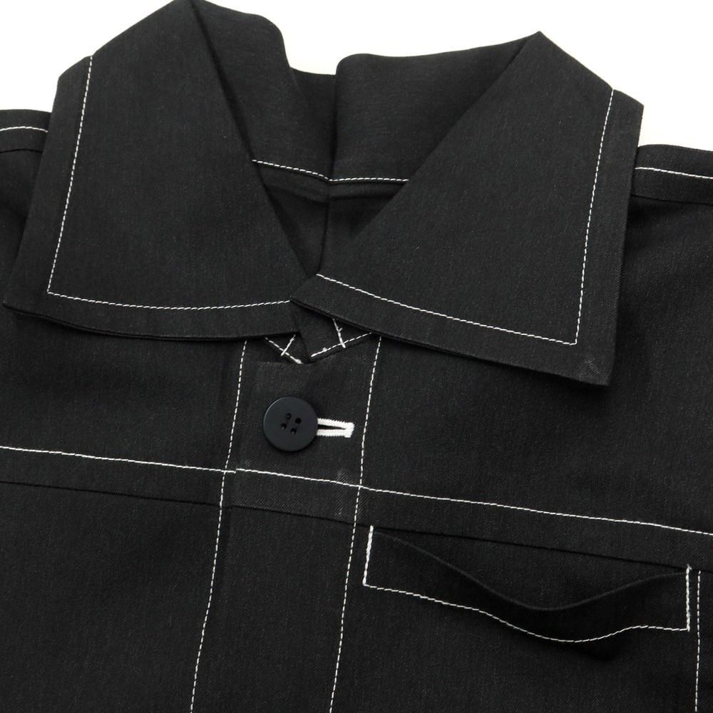 【中古】ミー イッセイミヤケ me ISSEY MIYAKE 2023年秋冬 ワークジャケット カバーオール ブラック【サイズ表記なし（L位）】【レディース】-3