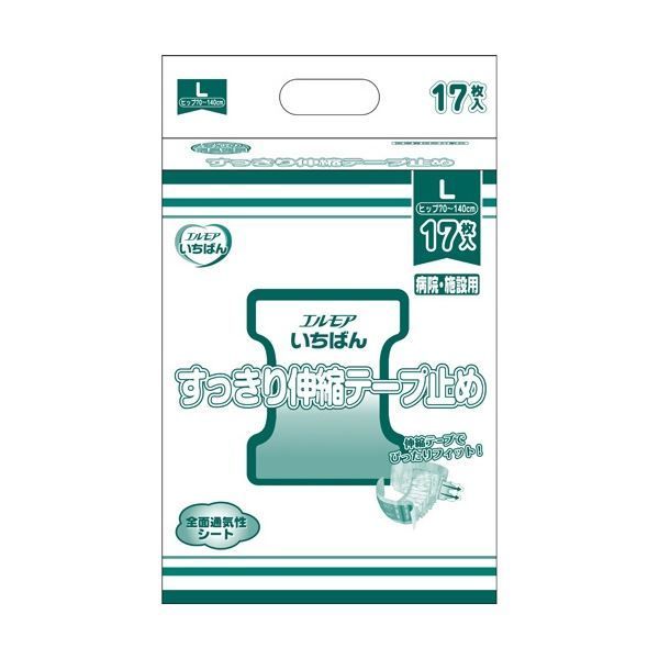 (まとめ) カミ商事 エルモア いちばん すっきり伸縮テープ止め L 1パック(