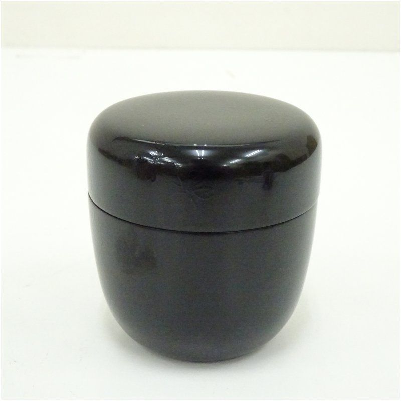 中出松峰造 夜桜蒔絵中棗（共箱） 茶道 茶道具 おしゃれ 茶器 なつめ 茶入