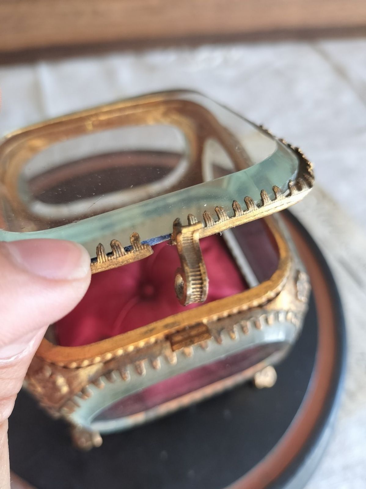 フランス アンティーク クリスタル 5面 大きいジュエリーケース 1900年 フランス アンティーク クリスタル 5面 大きいジュエリーケース 1900年