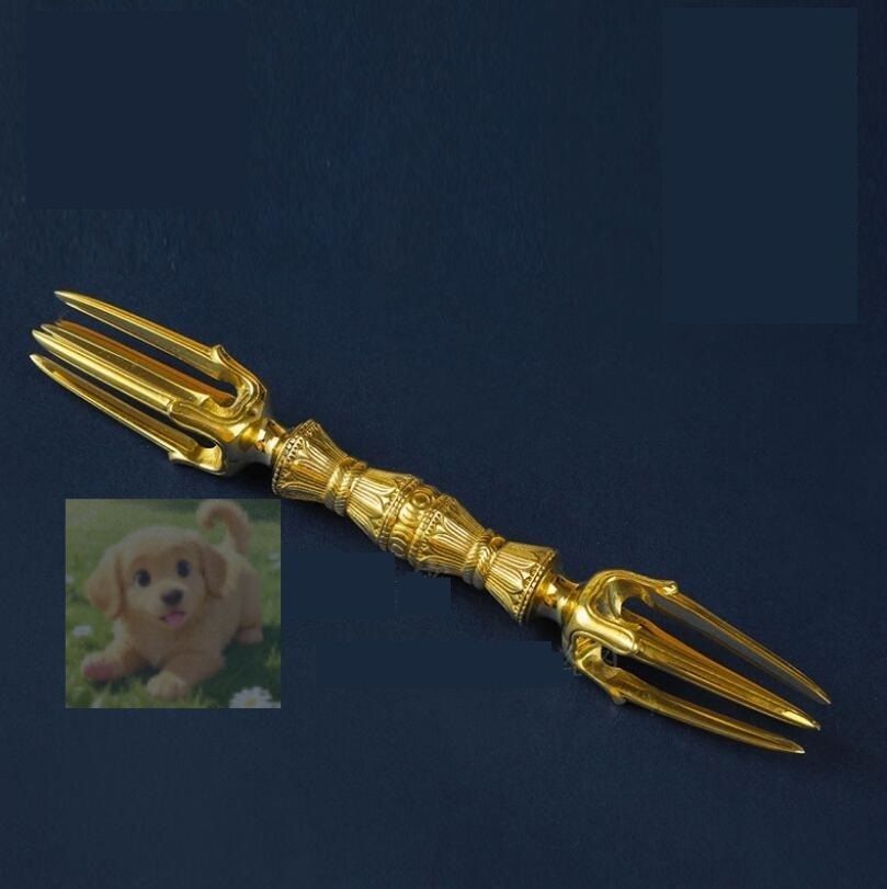 高品質密教法具 都五鈷杵 五鈷杵 金剛杵 真鍮仏具 魔除け 瞑想に長さ15cm