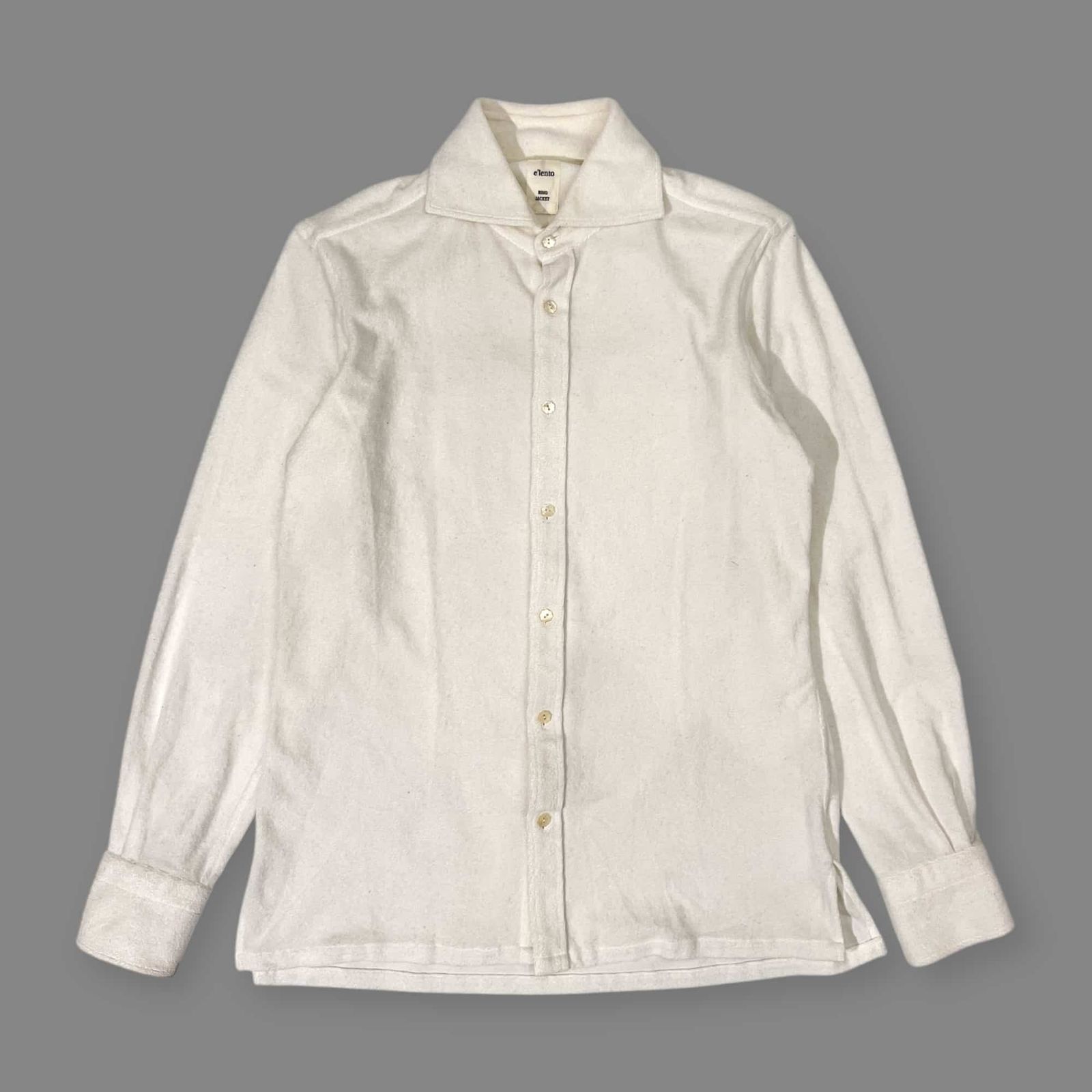 e´lento RING JACKET エレント リングジャケット パイル生地 長袖シャツ M/ホワイト メンズ シェルボタン