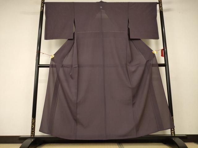 平和屋着物＊夏物 色無地 絽 葡萄鼠色 正絹 ♥ AABC6907jd