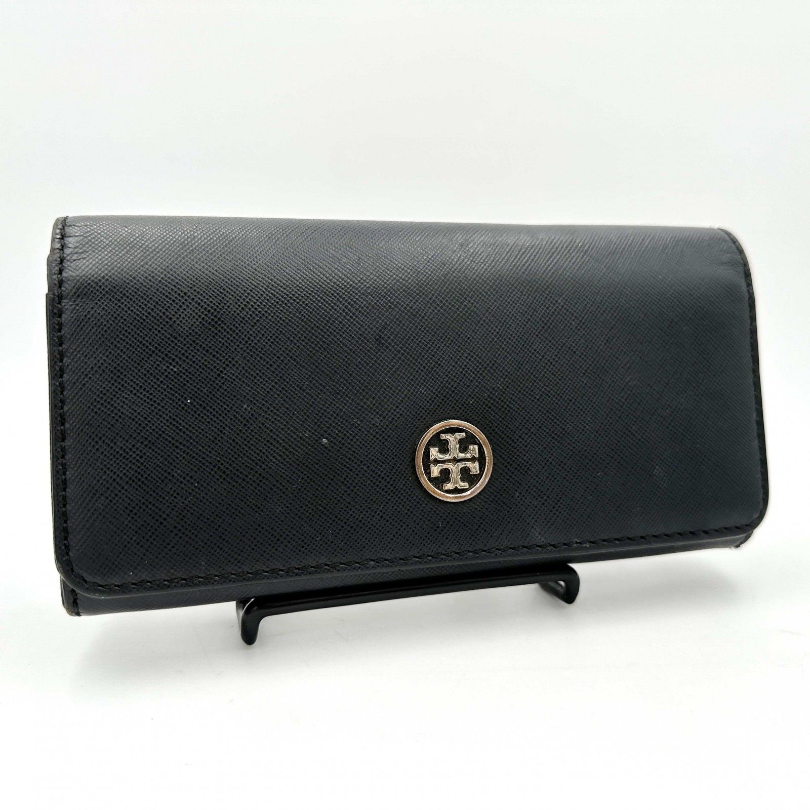 Tory Burch 長財布 本革 レザー ゴールド金具 ブラック 649T