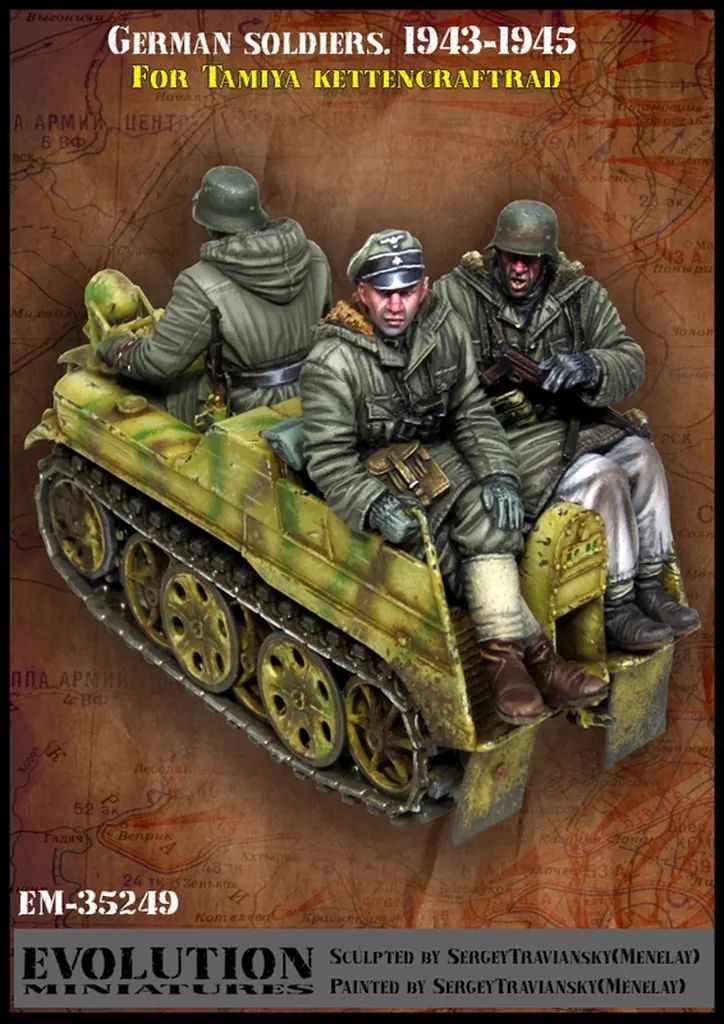 プラモデル 1|35 WWII ドイツ ケッテンクラートに乗る冬季の兵士 1943-1945 タミヤ ケッテンクラート用 レジンキャストキット EM-35249