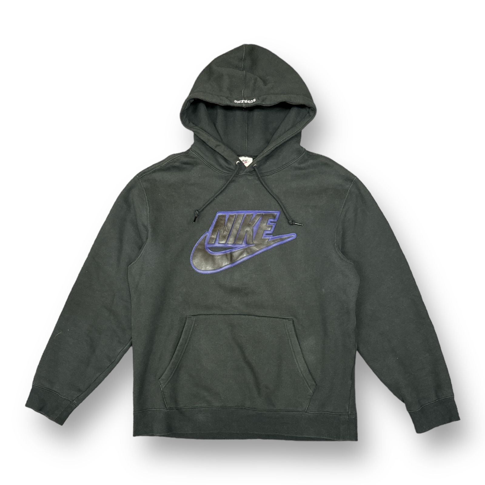 国内正規 Supreme NIKE19AW Leather Applique Hooded Sweatshirt