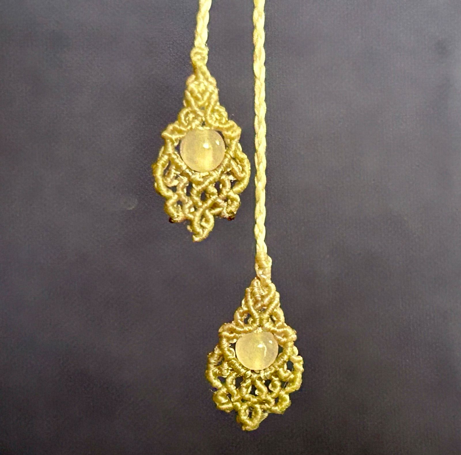 アトランティサイト、インカローズのマクラメネックレス 注文