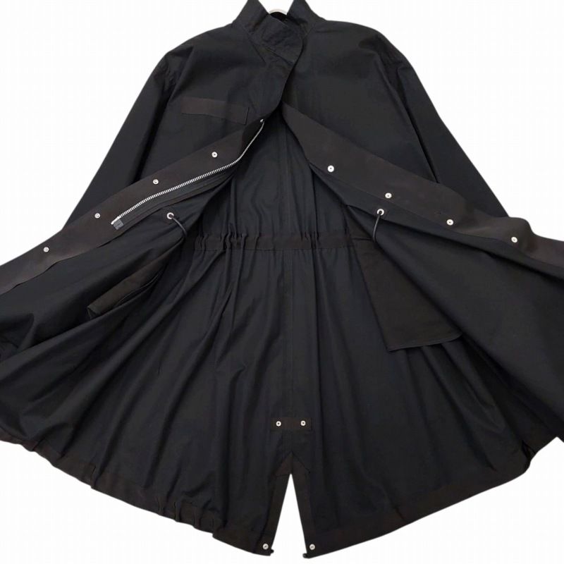 美品］22AW サカイ モッズコート サイズ1 ダブルジップ ブラック
