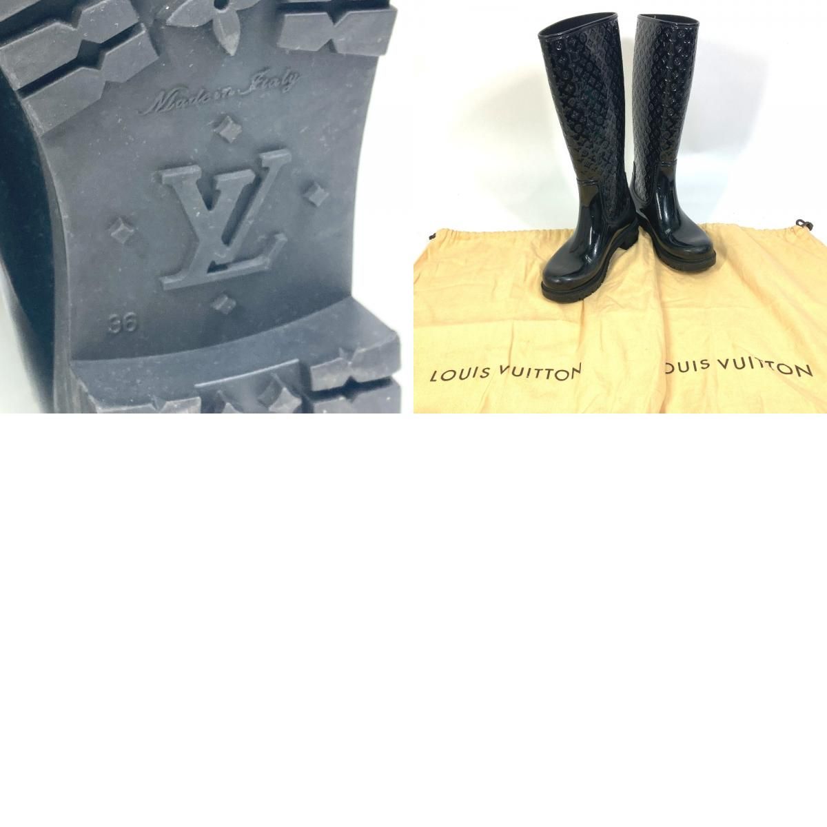 ⭐️美品⭐️ LOUIS VUITTON スプラッシュラインレインブーツ　ヴェルニ ✨高級✨LOUIS VUITTON スプラッシュラインレインブーツ ヴェルニ