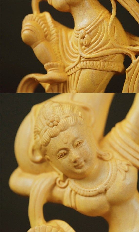彫刻 木彫り 手彫り 飛天 天女