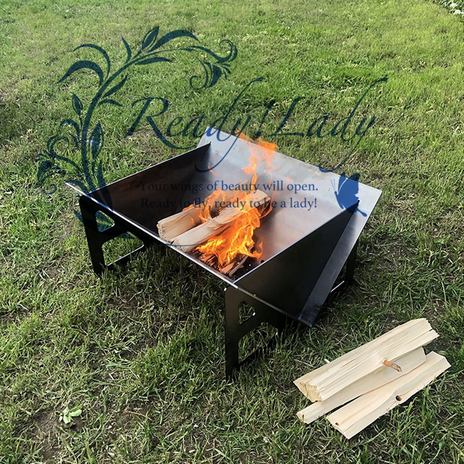 錬鉄製のファイヤーピットスチールウッドバーニング屋外暖炉ビッグパティオファイヤーピット